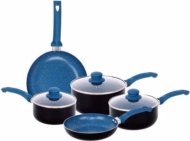 Havendro 8-Piece Blue Non-Stick Marble Aluminium Cookware Set – 1