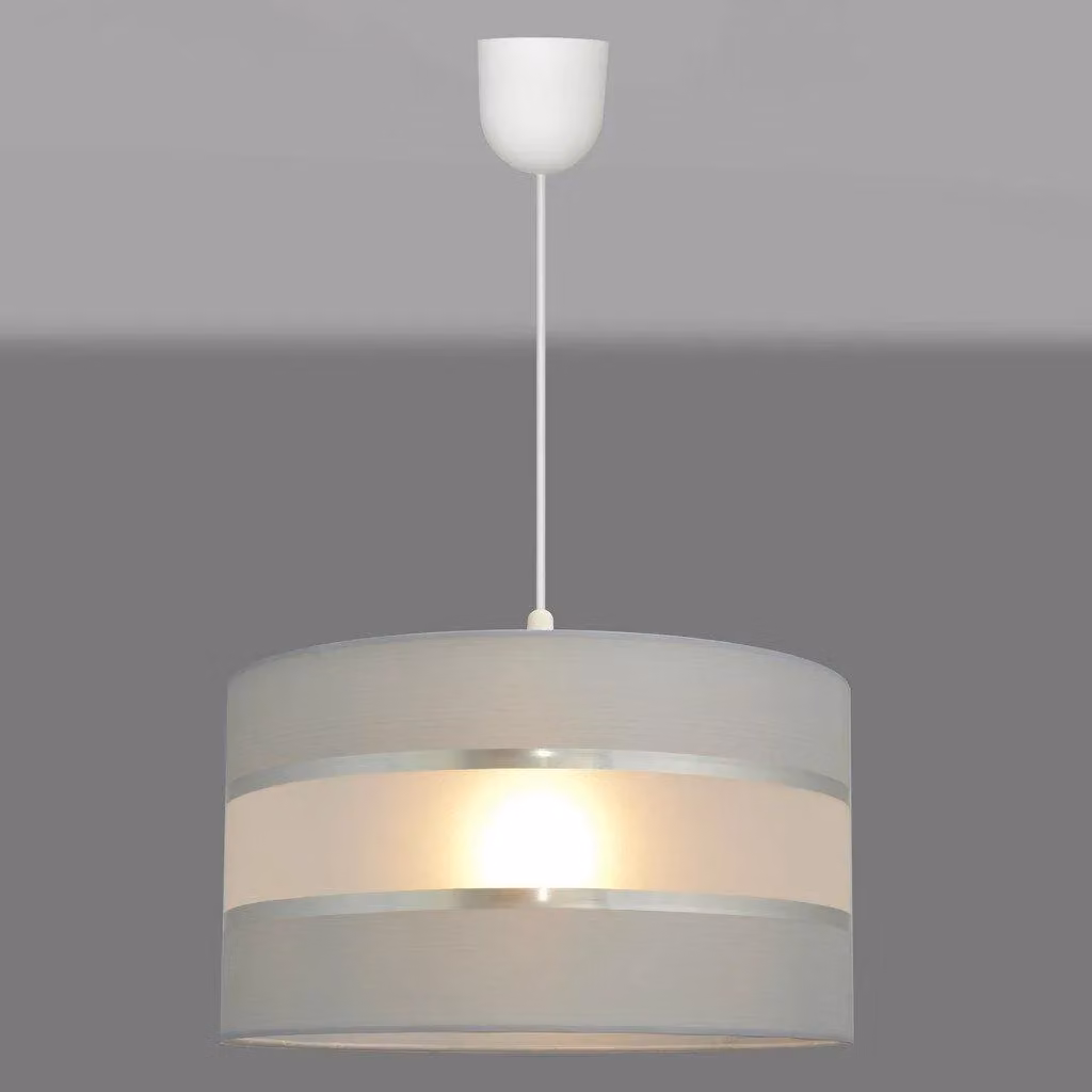 Netlighting Helen Cylindrical Pendant Ceiling Light in Grey and Silver, Diameter: 35 cm – 2