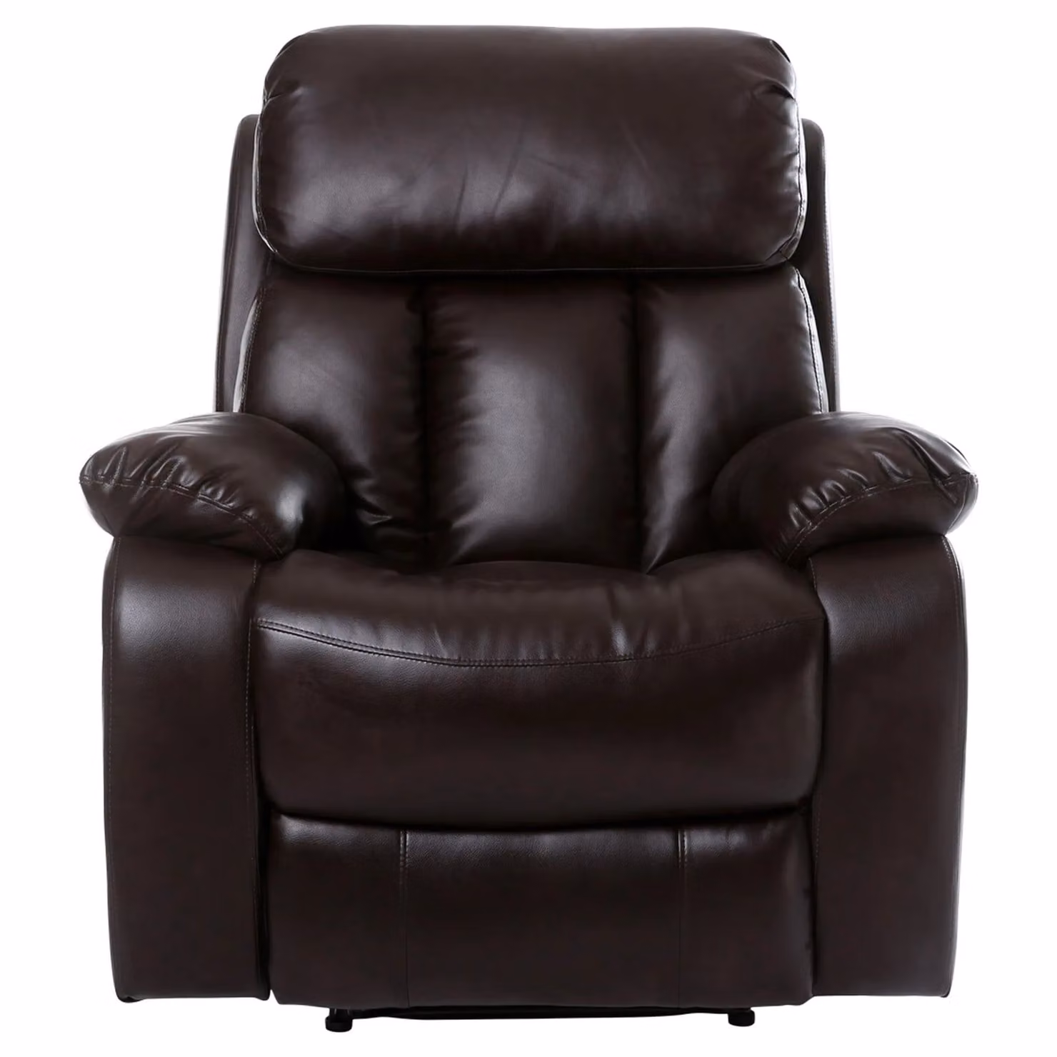 More4Homes Chester Manual Recliner Chair with Heat and Massage in Brown Bonded Leather – 3