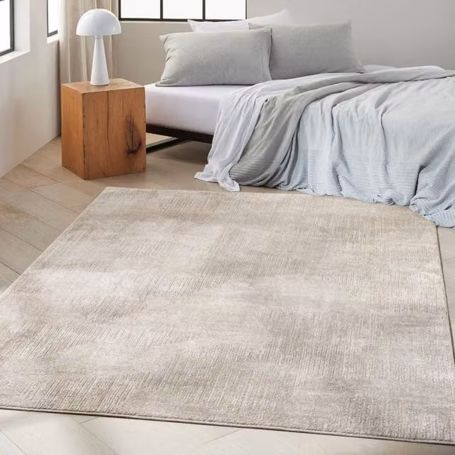 The Rug Shop UK Silver Modern Abstract Polyester Easy to Clean Rug W: 160 cm, D: 220 cm