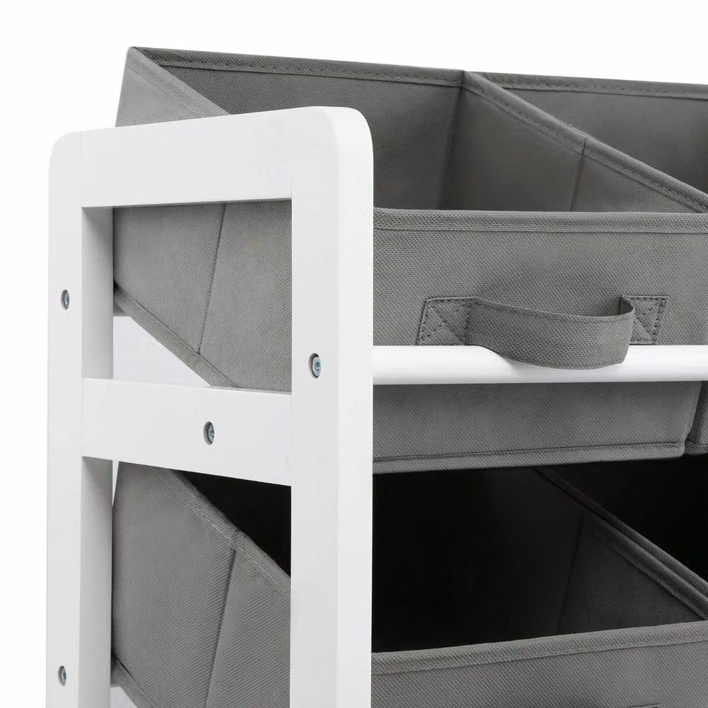 PAWNORA Toy Box Storage Unit with Drawers in Grey and White – 3