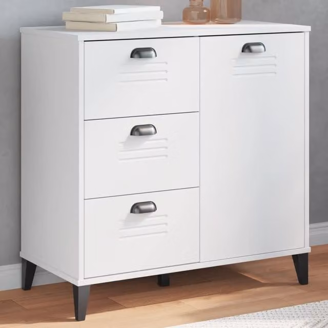 Berkfield Home VIKEN White Sideboard, W/D/H: 80 x 40 x 80 cm