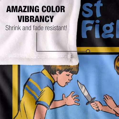 Steven Rhodes My First Knife Fight Super Soft Microfibre Throw Blanket W: 152 cm, D: 127 cm – 4