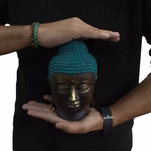Ancient Wisdom Large Classic Gold Metal Buddha Head Tabletop Ornament – 2