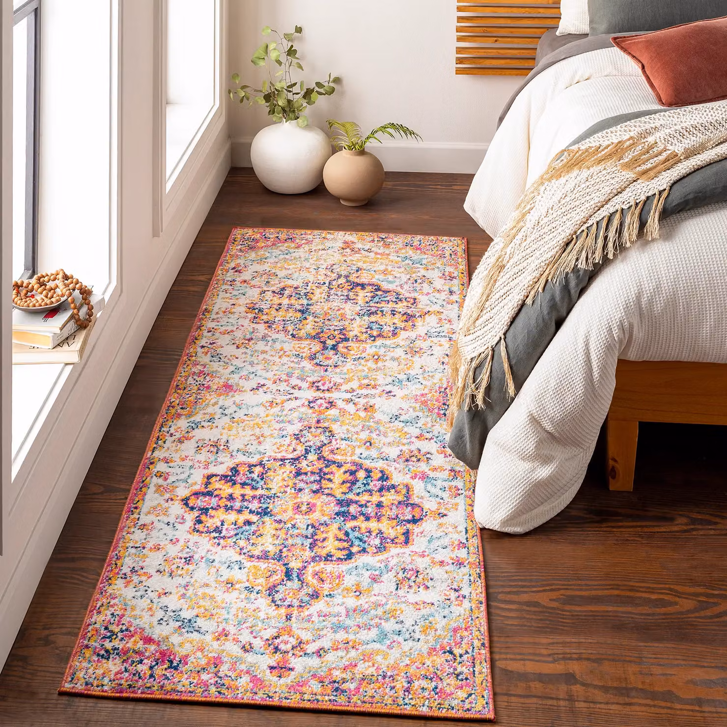 Livabliss Harput Vintage Pink Multicolour Traditional Boho Living Room Rug W: 120 cm, L: 170 cm – 4