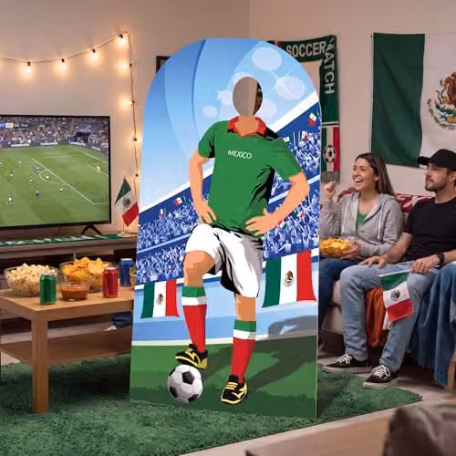 Star Cutouts Mexico World Cup 2026 Football Stand-In Cardboard Cutout, Multicolour Lifesize Party Photo Prop, Height: 190 cm – 2