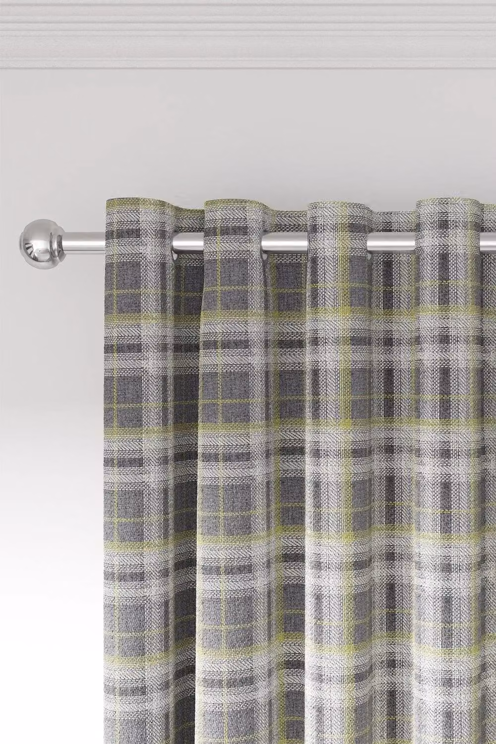 Helena Springfield Harriet Checked Woven Lined Eyelet Curtains in Purple and Grey, Width: 167 cm, Drop: 137 cm – 2