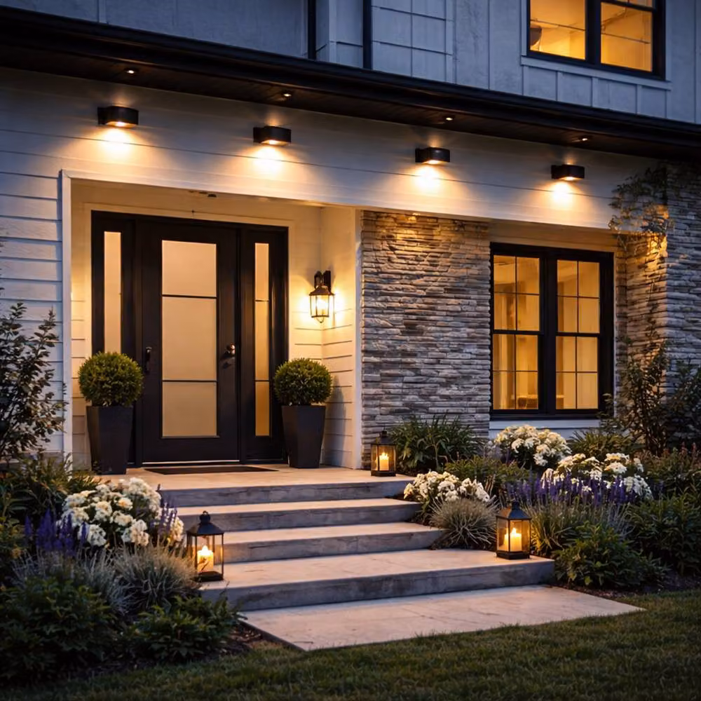 Gardenwize Pack of 4 Urbane Solar Powered Garden Fence Lights in Black with Warm White LED – 3