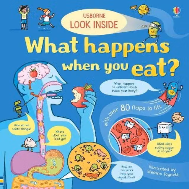 What Happens When You Eat by Emily Bone Multicolour Board Book