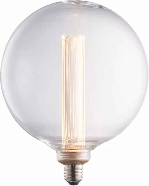 Loops LED Filament Globe Bulb, Warm White, E27, 2.8W, Clear Glass
