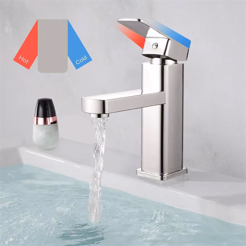 VOGREX Single Lever Chrome Basin Mixer Tap in Silver – 3