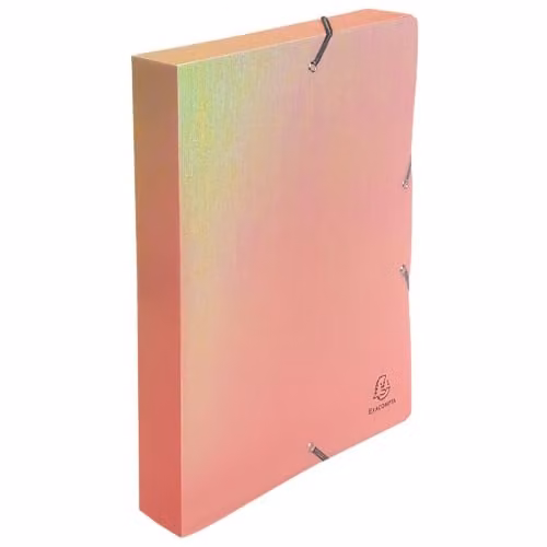Exacompta Candy Tidy A4 Plastic Document Box with Elastic Bands, Multicolour, 4cm Spine