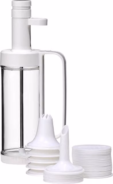 Orsina 24 Piece Icing Templates Decorating Set with Nozzles, White