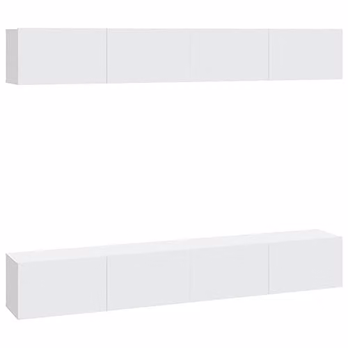 vidaXL Set of 4 White Wall TV Cabinets, W/D/H: 100 x 30 x 30 cm – 1