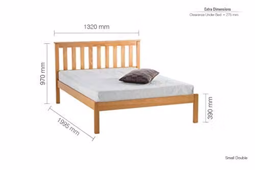 Birlea Denver Lacquered Pine Solid Wood Bed Frame in Brown or Ivory, W/D/H: 120 x 200 x 96.99 cm – 2