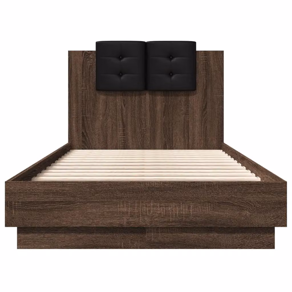 Berkfield Home Small Single Bed Frame in Brown Oak, W: 75 cm x L: 190 cm – 3