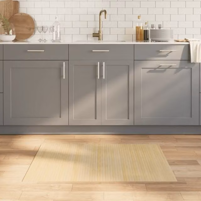 Berkfield Home Rectangular Bamboo Rug in Beige, W: 70 cm x D: 100 cm – 1