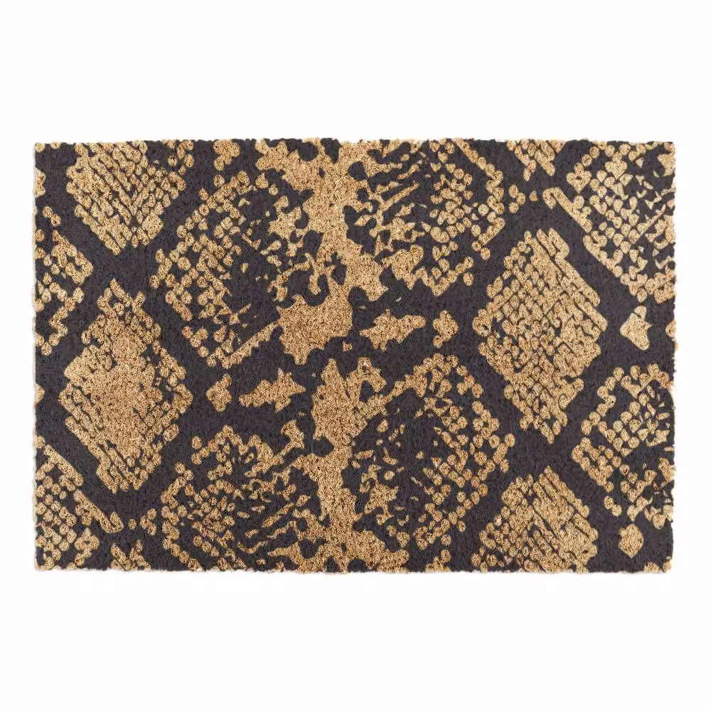 Artsy Mats Snake Print Coir Doormat in Black, W: 60 cm, D: 40 cm – 4