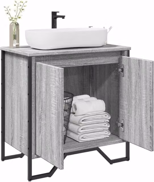 Berkfield Home Grey Sonoma Bathroom Sink Cabinet W/D/H: 60 x 35 x 60 cm – 1
