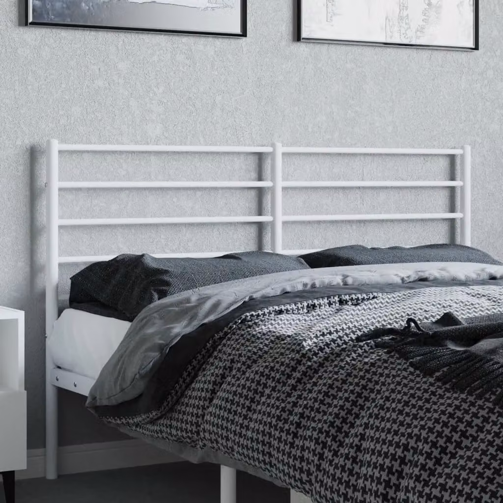 Berkfield Home Classic Metal Headboard in White, 150 cm – 3