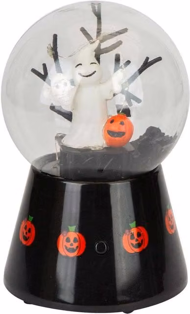 VFM e-Store Halloween Light Up Globe Glass Trinket, Black, W: 17 cm, D: 10 cm, H: 2.54 cm