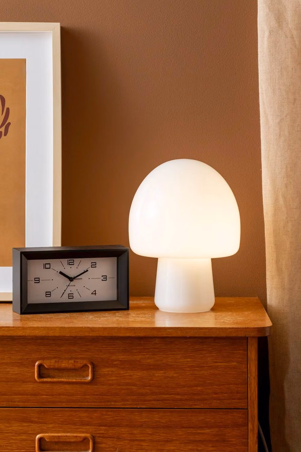 PRESENT TIME Karlsson Lujo Analog Retro Tabletop Alarm Clock, Black, Rectangular – 2