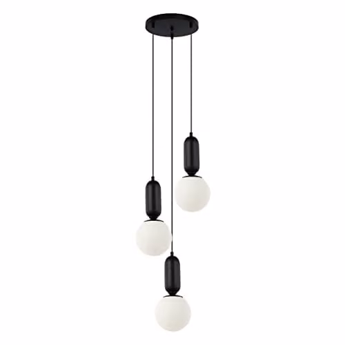 Netlighting Aldeva Modern 3-Light Cluster Pendant Ceiling Light in Black with E27 Bulbs – 1