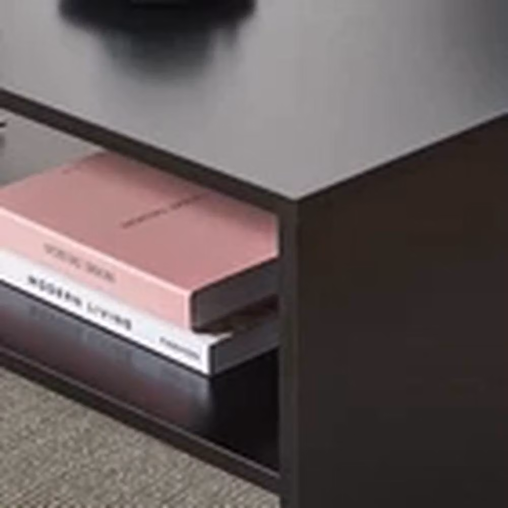 EONLION 2-Tier Black Modern Coffee Table and Side Table – 2