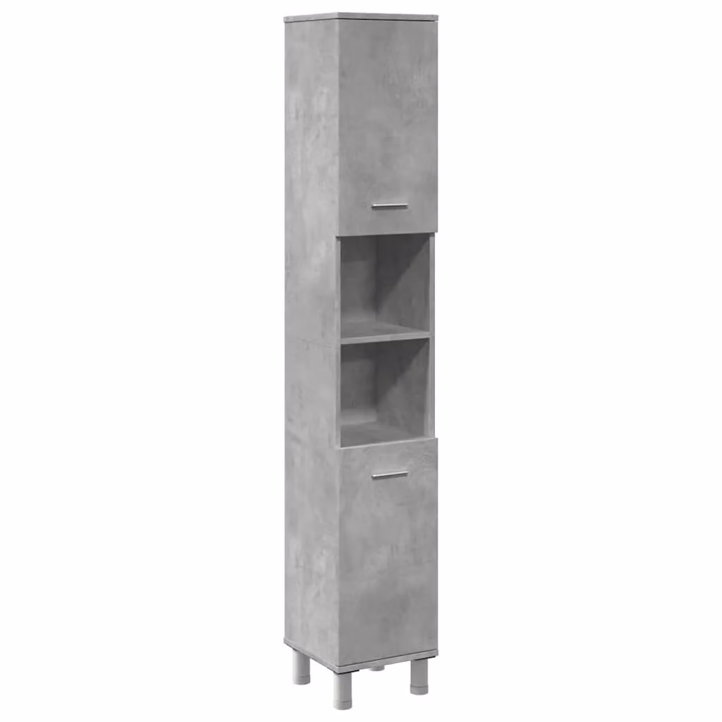 Berkfield Home Modern Freestanding Bathroom Cabinet in Concrete Grey, W/D/H: 30 x 30 x 179 cm – 2