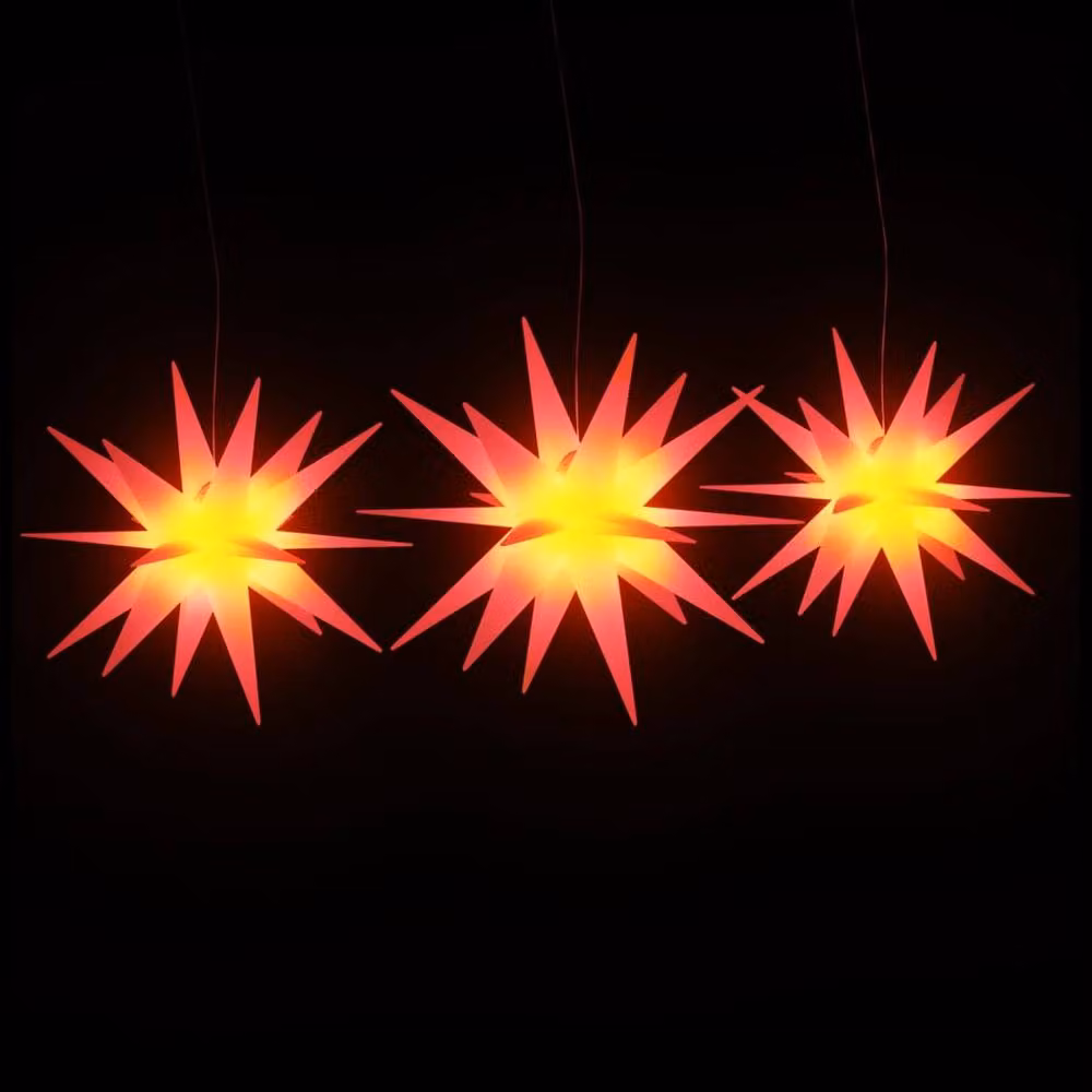 Berkfield Home Red LED Christmas Lights, 3 Piece Foldable Set – 3