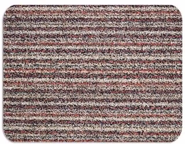 FWStyle Striped Cotton Anti Slip Dirt Stopper Door Mat, Brown and Multicolour, W: 65 cm, L: 150 cm