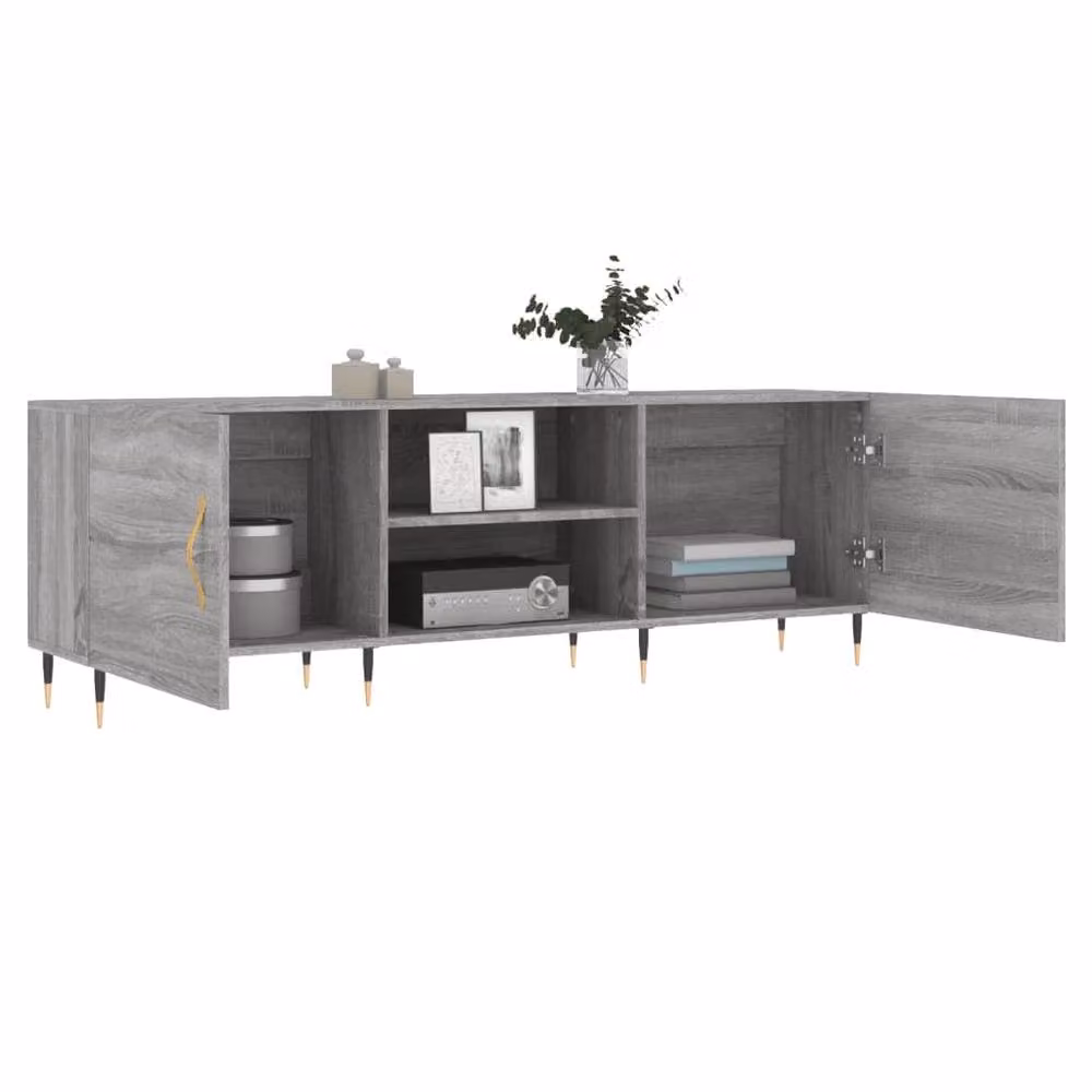 Berkfield Home Modern Grey Sonoma TV Cabinet W/D/H: 150 x 30 x 50 cm – 3
