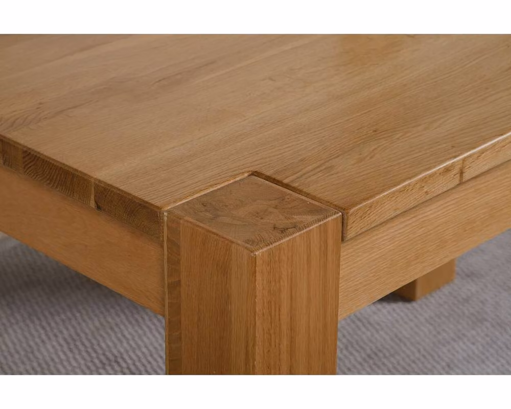 Thats Furniture Kuba Oak Dining Table and 6 Lola Brown Leather Chairs Set, W: 180 cm, D: 90 cm – 6