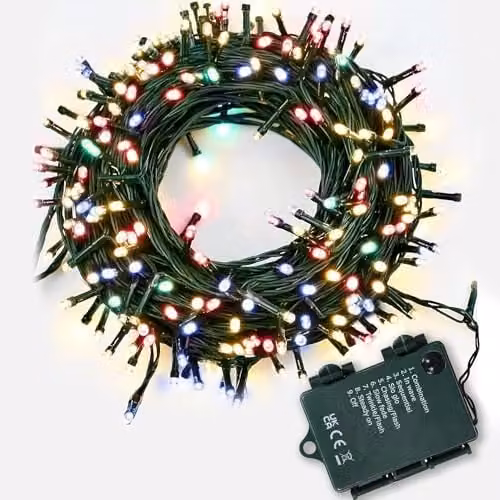 Shatchi 200 Multicolour LED Battery Operated Waterproof Fairy Lights with Timer – 1