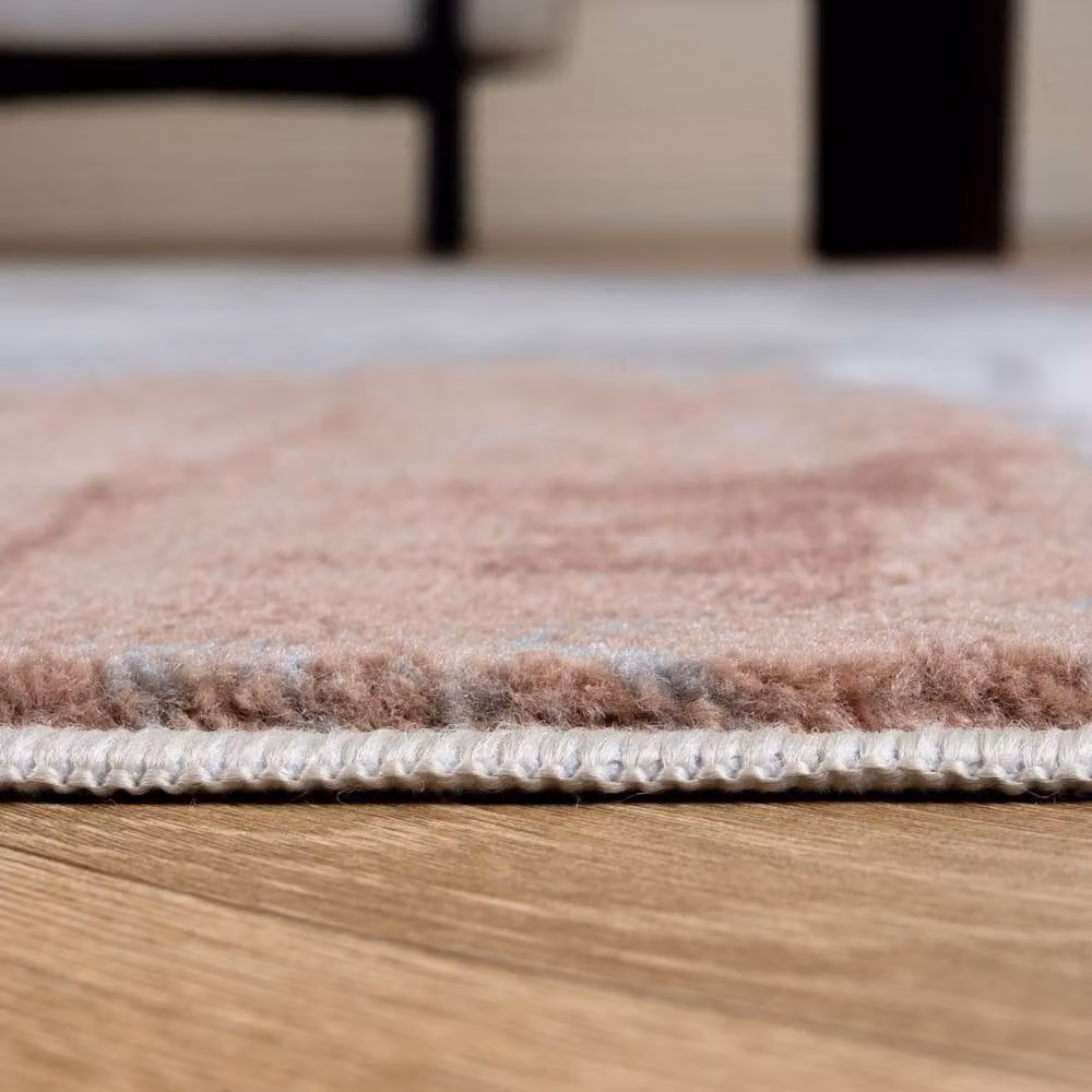 THE RUGS Elaris Stain Resistant Abstract Area Rug in Pink and Light Grey, W: 200 cm, D: 290 cm – 3