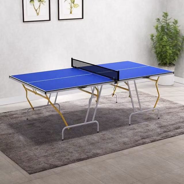SPORTNOW 9ft Foldable Table Tennis Table with Cover, Blue