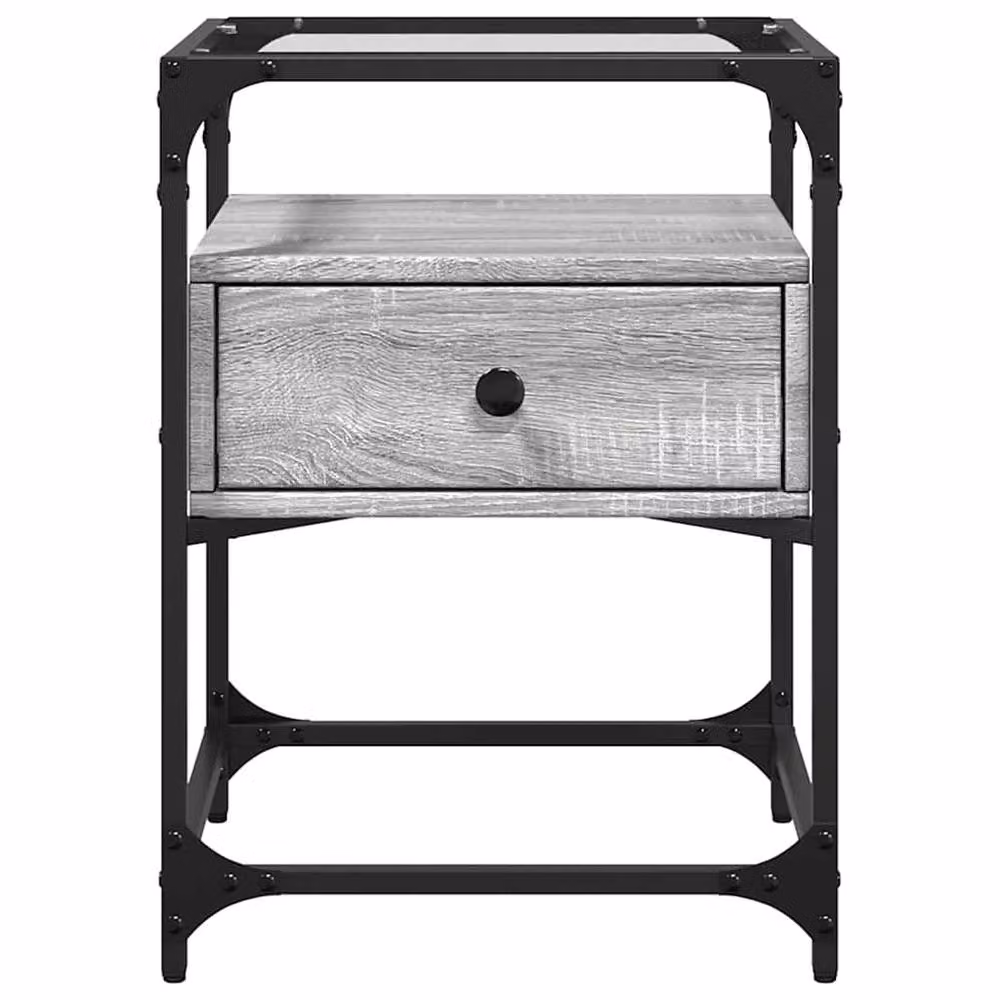 Berkfield Home Decorative Bedside Cabinets, 2 Piece Set in Grey Sonoma, W/D/H: 40 x 40 x 55 cm – 4