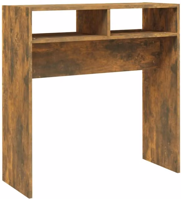 Berkfield Home Smoked Oak Console Table in Brown, W/D/H: 78 x 30 x 80 cm