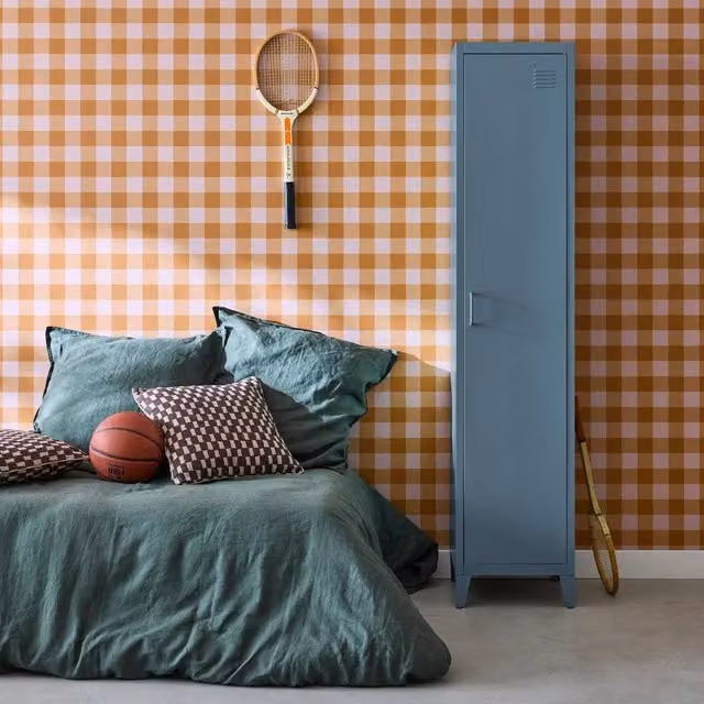 sweeek Industrial Metal Freestanding Storage Cabinet in Matt Pale Blue, H 180 x W 38 x D 38 cm