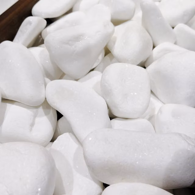 Trans-Pal Extra White Marble Decorative Pebbles Bulk Bag 50 kg