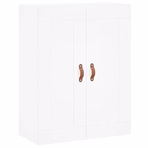 vidaXL Wall Mounted Cabinet in White MDF with Hinged Doors, W/D/H: 69.5 x 34 x 90 cm