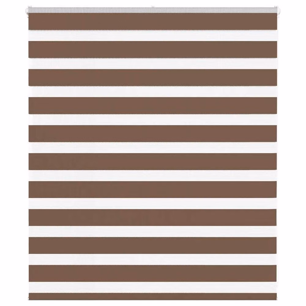 Berkfield Home Elegant Zebra Blind in Brown, W: 130 cm, H: 100 cm, Polyester Fabric – 2