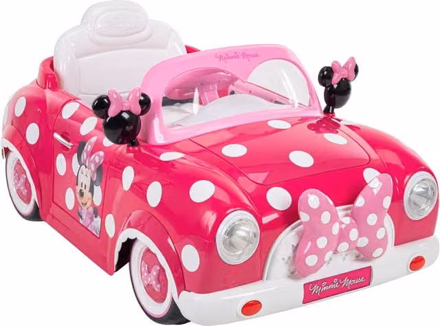 Huffy Disney Minnie Convertible Electric Childrens Ride-on Car in Pink and White