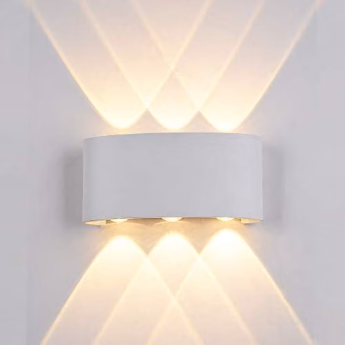 Italux Netlighting Modern LED Outdoor Wall Lamp, White, Warm White 3000K, 420lm, IP44