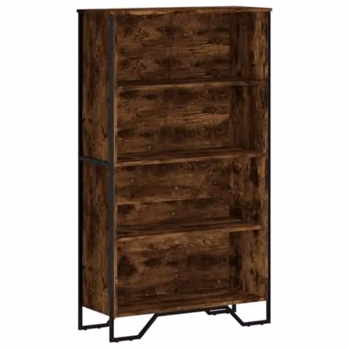 vidaXL Smoked Oak Bookcase in Brown, W/D/H: 80 x 31 x 137.5 cm