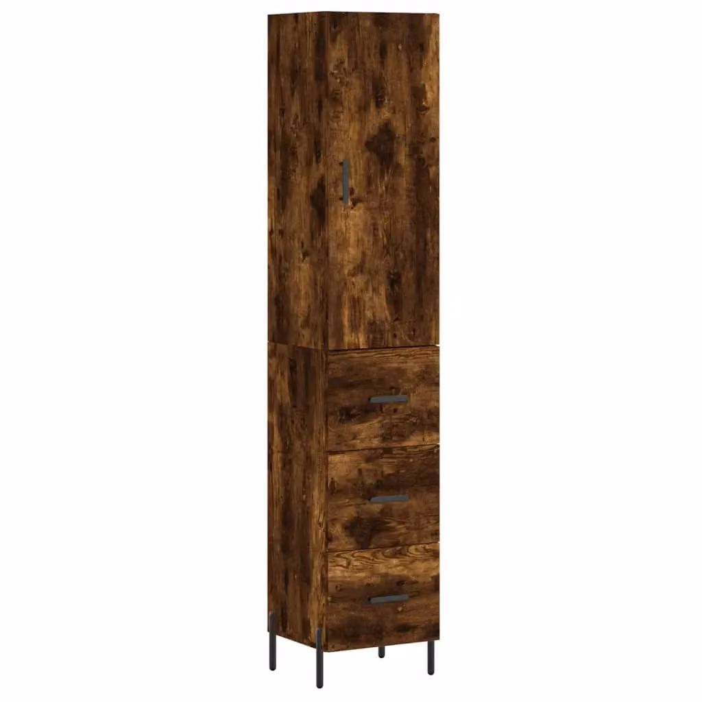 Berkfield Home Smoked Oak Highboard in Brown, W/D/H: 34.5 x 34 x 180 cm – 2