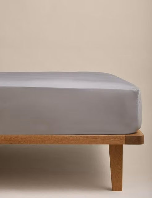 M&S Egyptian Cotton 230 Thread Count StayPut Fitted Sheet, Grey, W: 180 cm x L: 200 cm