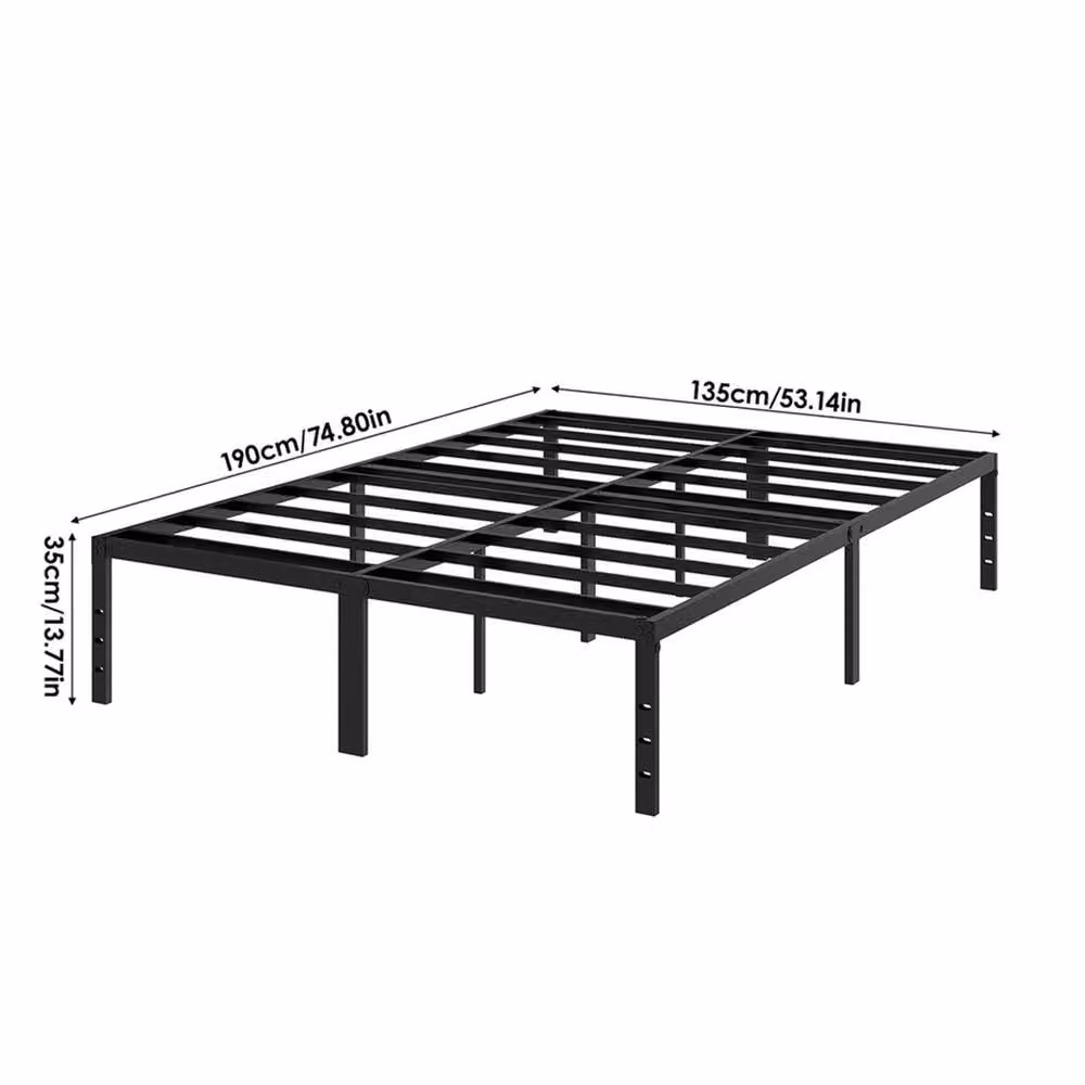 Nordara Black Metal Bed Frame, W/D/H: 120 x 200 x 35 cm – 2