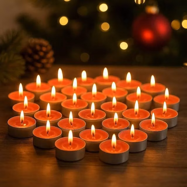 Marco Paul Apple Spiced Scented Tea Light Candles, Red, 400g
