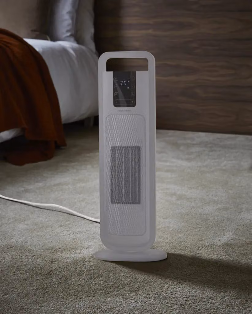 Morphy Richards HeatFlux 2kW Ceramic Tower Fan Heater with Remote Control in White – 3